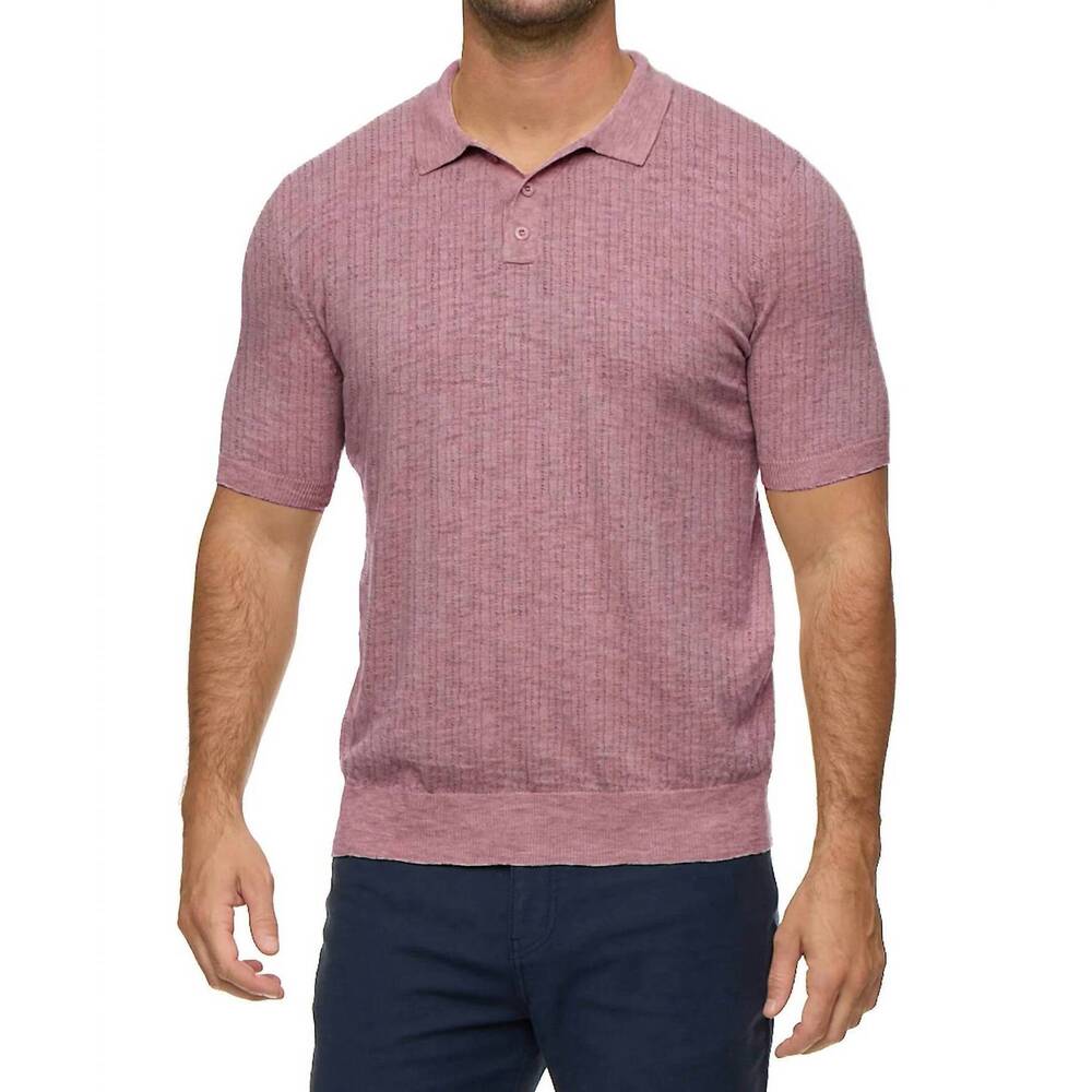 NEW FLAGS & ANTHEM glen sweater polo in mauve